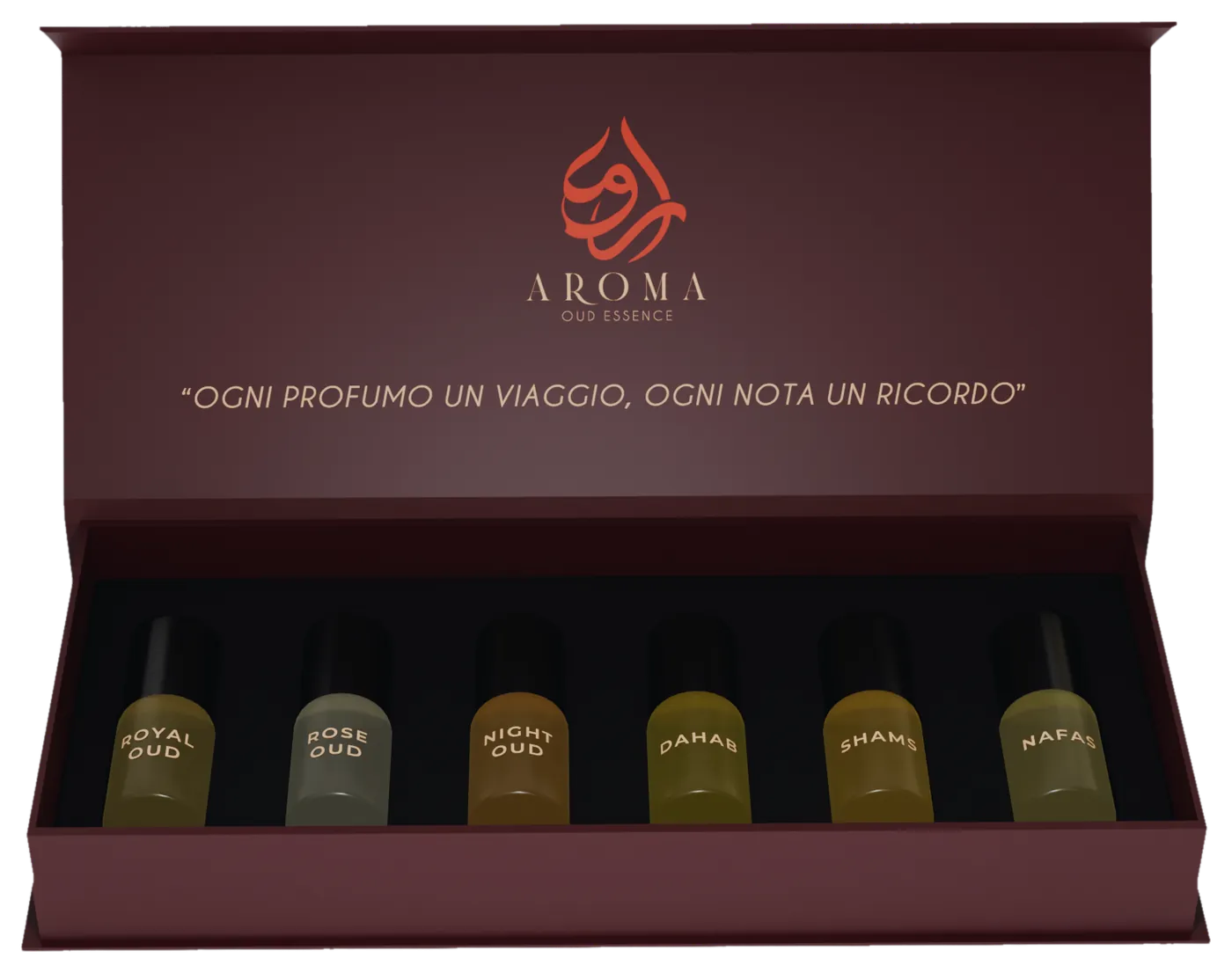 Discovery Box Aroma Oud con sei profumi in olio roll-on da 3 ml