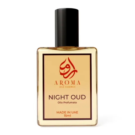 Profumo Oud Night Oud con accenti di pesca e patchouli, perfetto per esaltare le serate